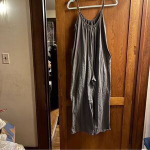 Gray Cotton Spandex Loose Fit Jumpsuit Romper Women’s Size Small | Casual Boho
